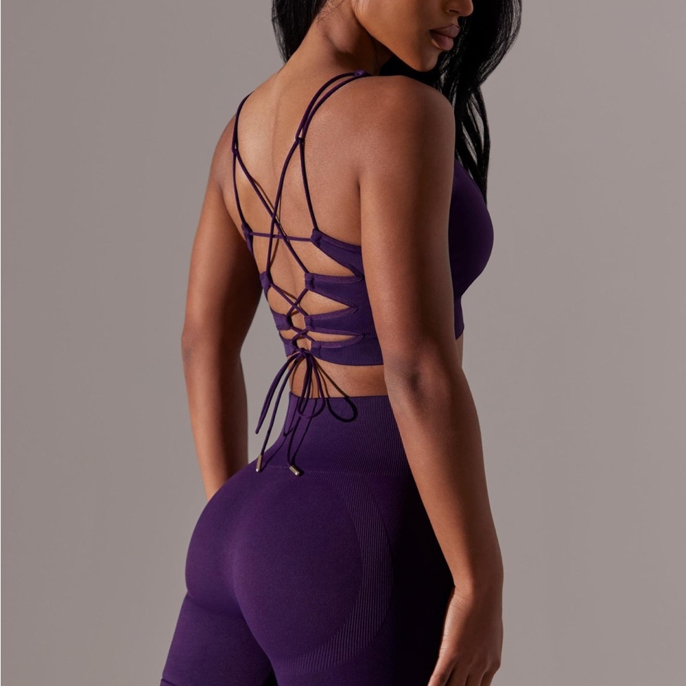 SOLD Bo+Tee purple Butt Scrunch Set xs in grape